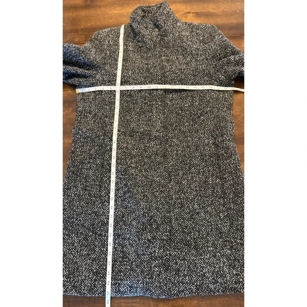 Old Navy Womens‎ Funnel Neck Boucle Zip Front Coat Black White Marled Size M